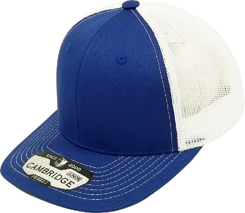 PB222J KIDS TRUCKER HAT [ROYAL/WHITE]