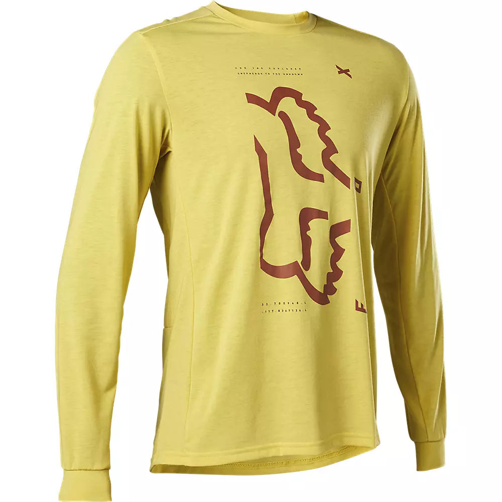 Fox Racing Ranger Dri Release Long Sleeve MTB Jersey - Pear Yellow