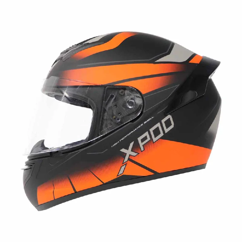 TVS XPOD Aerodynamic Helmet for Men- ISI & DOT Certified, Ultrawide Visor, Quick Release Strap – Premium Bike Helmet with Enhanced Air Circulation (Orange Grey Dual Tone)