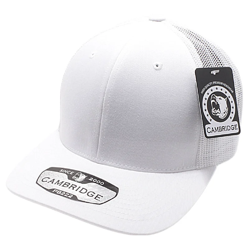 PB222-WHITE CAMBRIDGE TRUCKER HAT