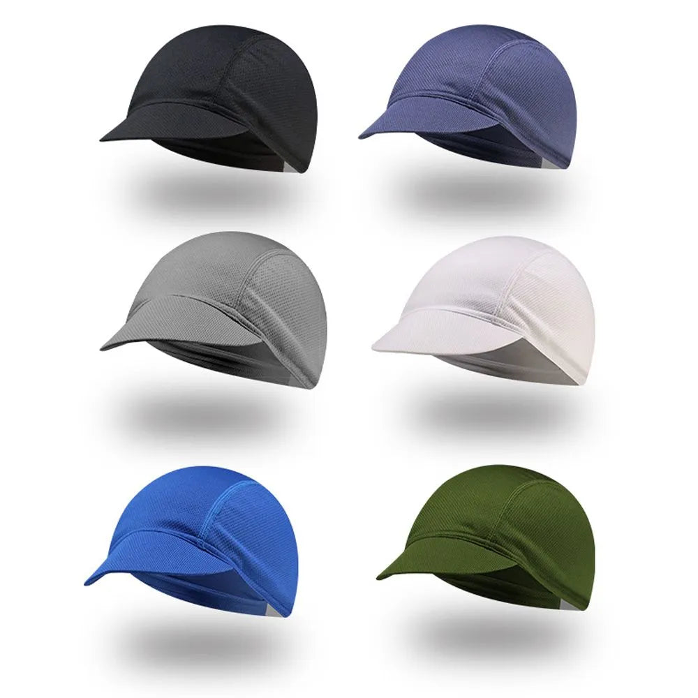 Riding Cycling Cap Solid Color Mesh Outdoor Sun Protection Summer Elastic Hat Biking Portable Dustproof Cycling Part