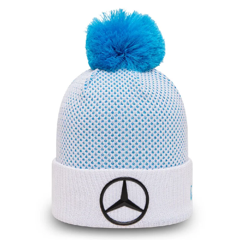 Mercedes Benz New Era Formula E White Bobble Beanie Hat - 60231341