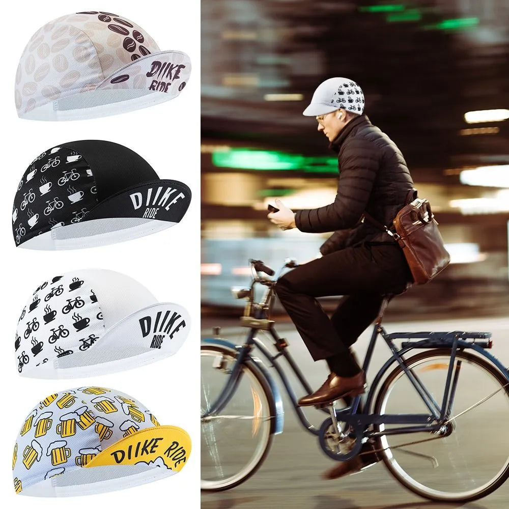 Retro Beer Coffee Ice Cream Cartoon Polyester Cycling Caps Bicycle Quick Dry Sports Hats Summer Bike Balaclava