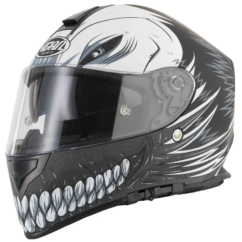 Vcan V127 Full Face Helmet - Hollow Matt Black