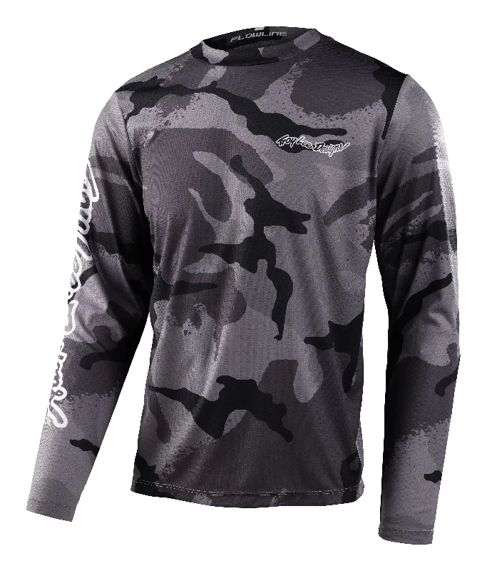 Troy Lee Designs Flowline Long Sleeve MTB Jersey - Cams - Carbon - 2023