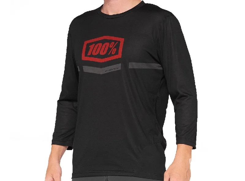 100% Airmatic 3/4 Sleeve MTB Jersey - Black-Red