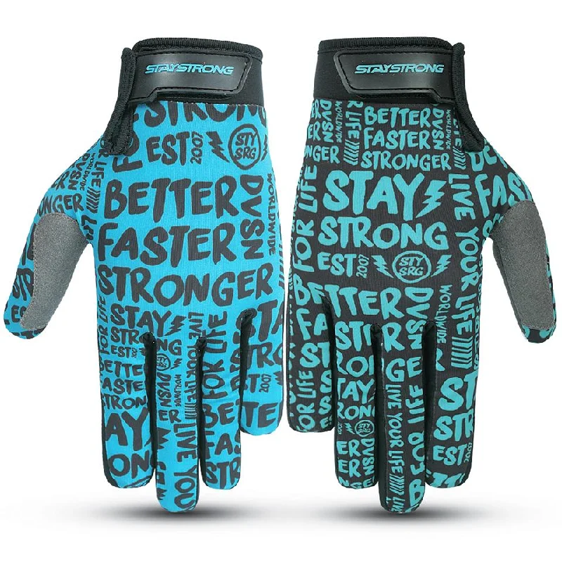 Stay Strong Sketch Gloves - Black/Teal