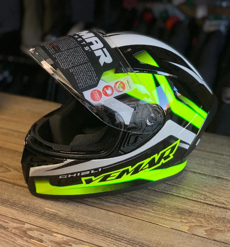 Vemar Ghibli Full Face Helmet - Fluo Yellow / Silver