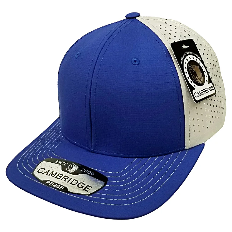 PB258 [ROYAL/L.GREY] PERFORATED SNAPBACK HATS