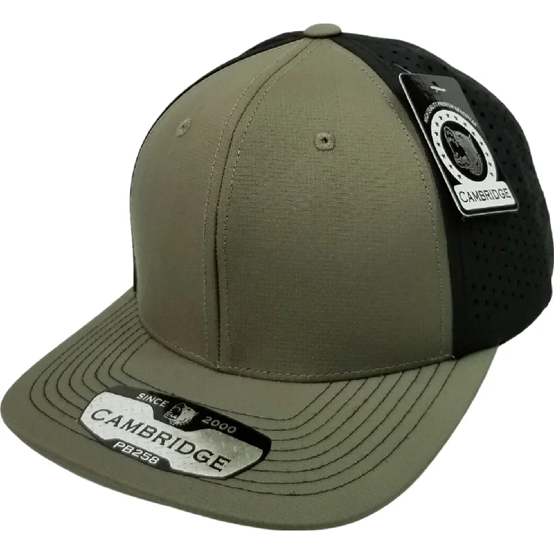 PB258 [OLIVE/BLACK] PERFORATED SNAPBACK HATS