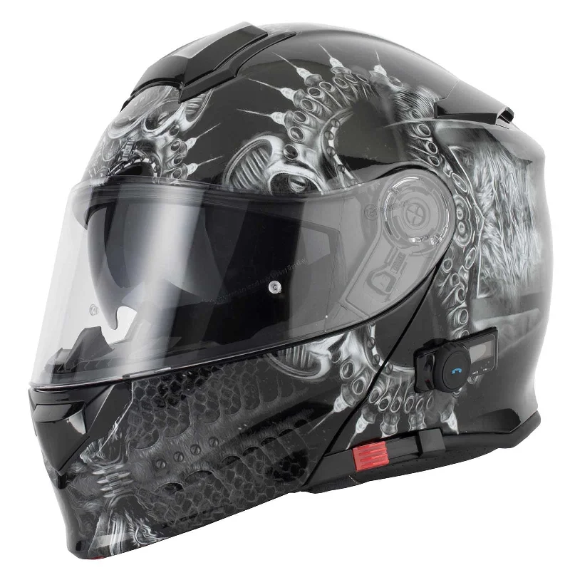 Vcan V271 Blinc Flip Front Helmet - Gloss Black Drogon