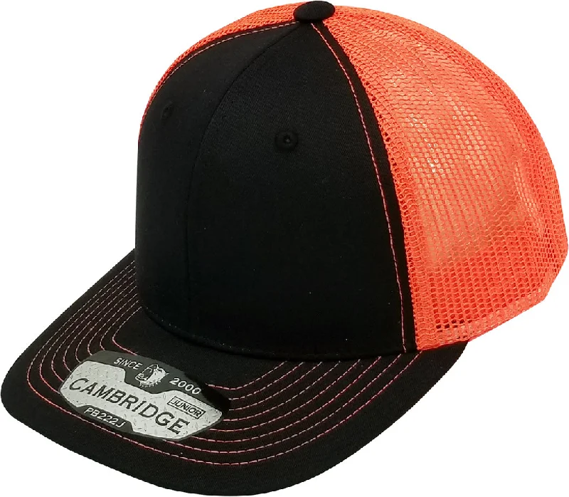 PB222J KIDS TRUCKER HAT [BLACK/N.ORANGE]