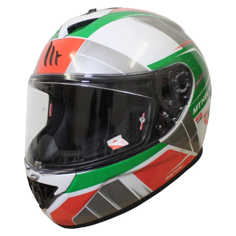 MT Rapide Global Helmet - White / Green / Red