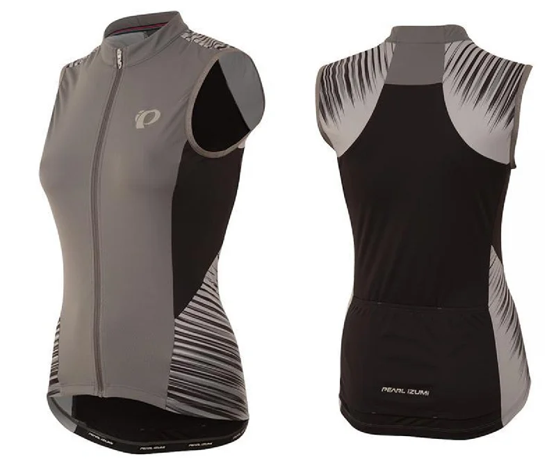 Pearl Izumi Elite Pursuit Sleeveless Road Jersey - Womens - Smoked Pearl-Black Rush