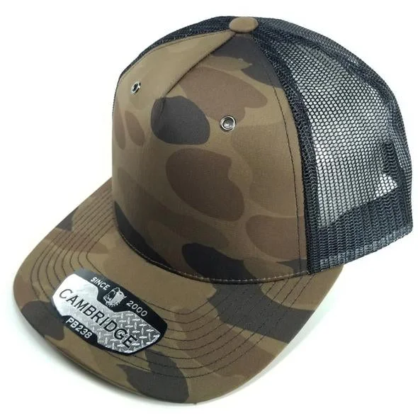 PB238 5 PANEL SHINY CAMO TRUCKER HAT [MULTI COLOR]