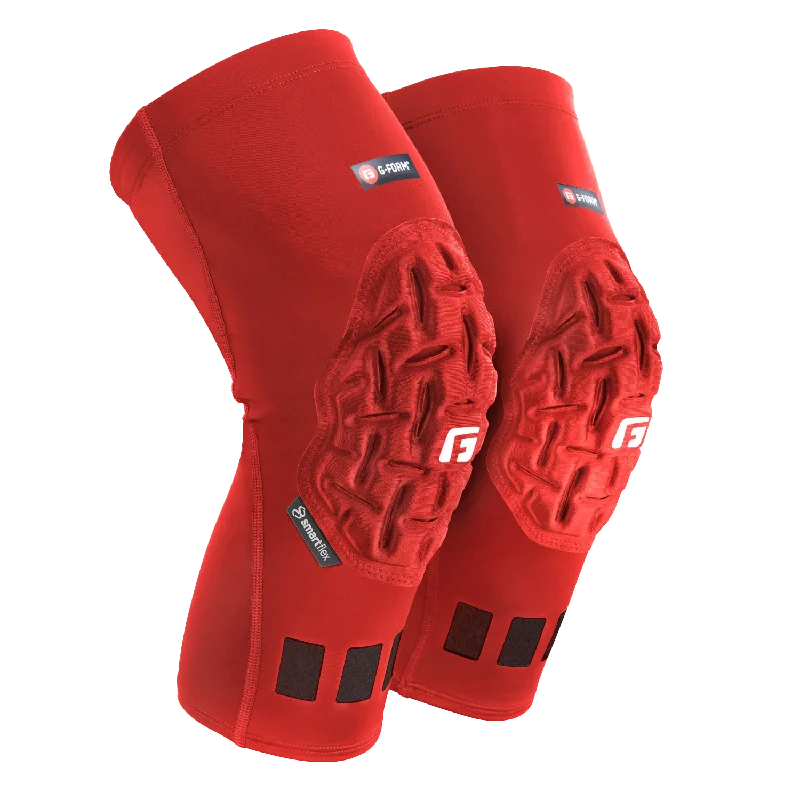 Pro Padded Compression Knee Sleeves - Red