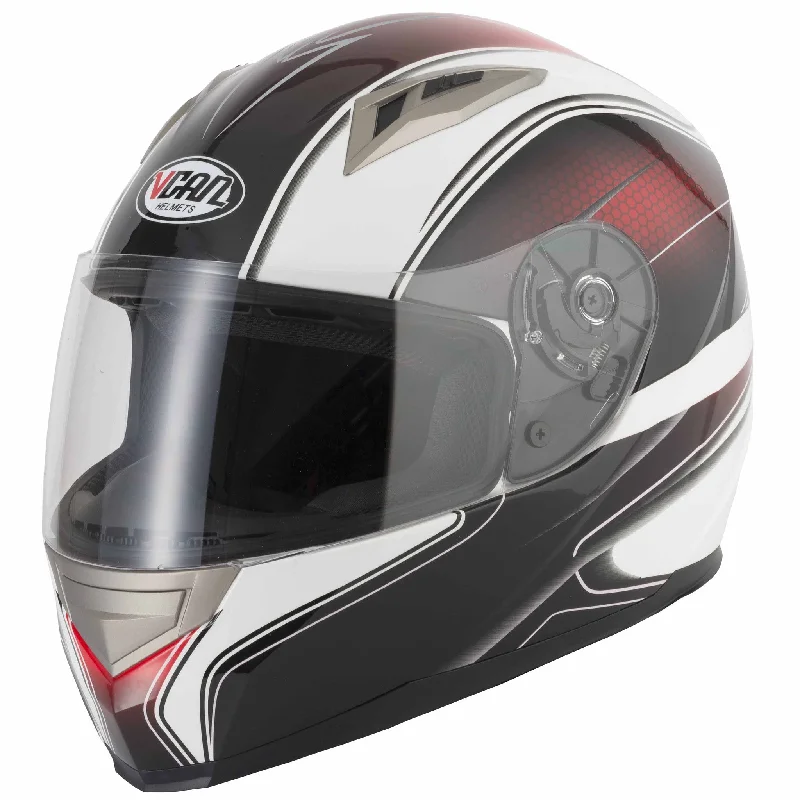 Vcan V158 Full Face Helmet - Red/Edge