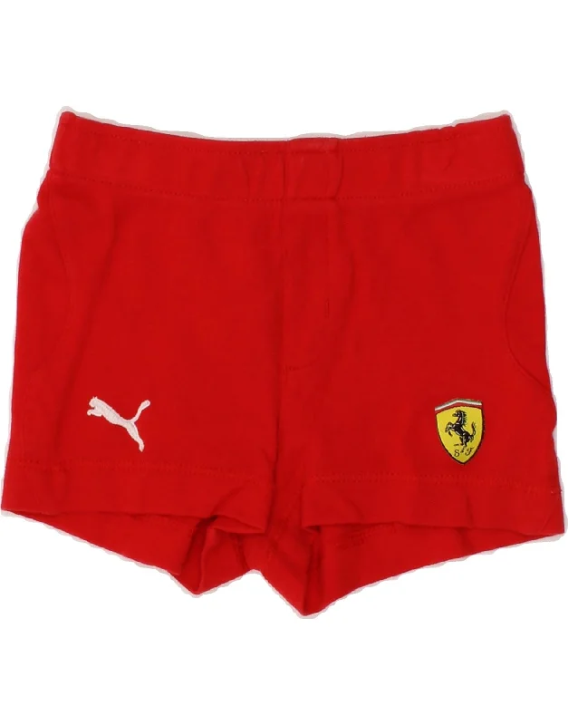 FERRARI Baby Boys Ferrari Graphic Sport Shorts 3-6 Months Red Cotton