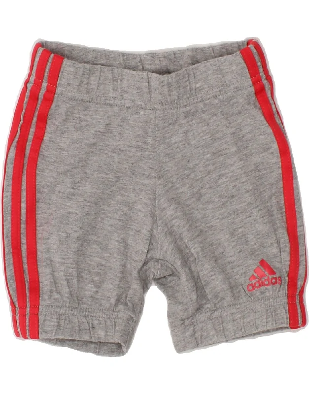 ADIDAS Baby Girls Sport Shorts 12-18 Months Grey Cotton