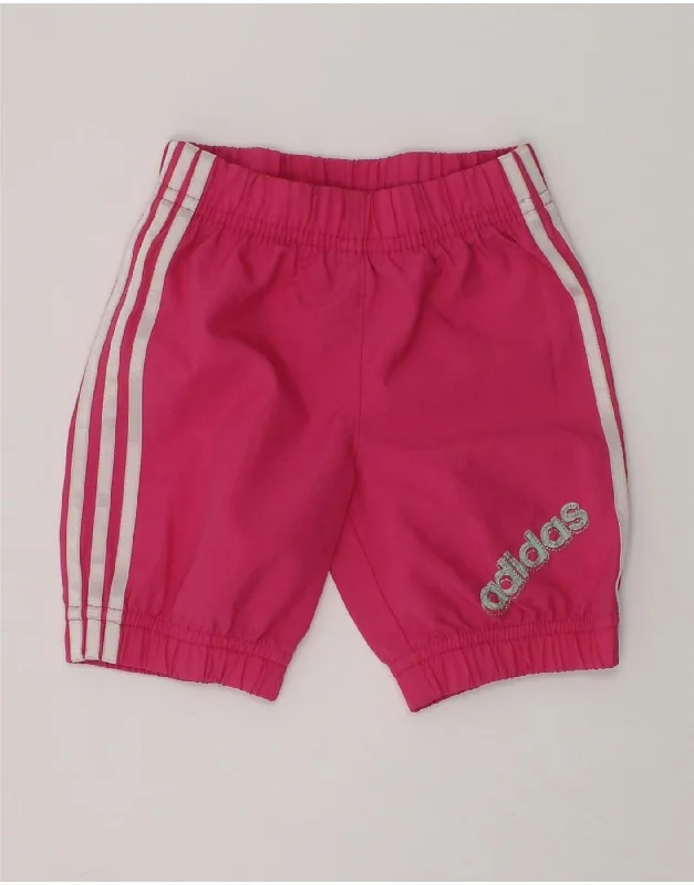 ADIDAS Baby Girls Sport Shorts 3-6 Months Pink Polyester