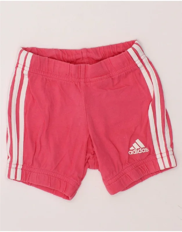 ADIDAS Baby Girls Sport Shorts 9-12 Months Pink Cotton