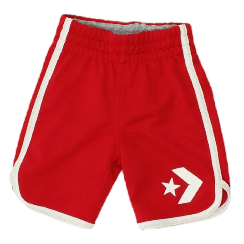 Converse Kids Red Polyester Shorts | Boys Girls Designer Sportswear VTG