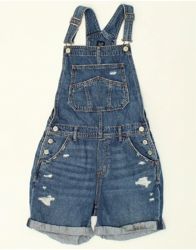 GAP Girls Distressed Dungarees Denim Shorts 13-14 Years 2XL W26  Blue