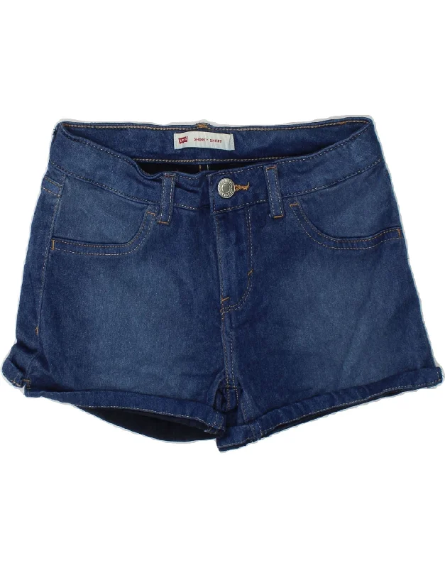 LEVI'S Girls Denim Shorts 11-12 Years W24  Navy Blue Viscose