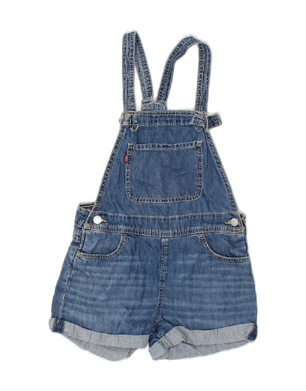 LEVI'S Girls Dungarees Denim Shorts 9-10 Years W26  Blue Cotton