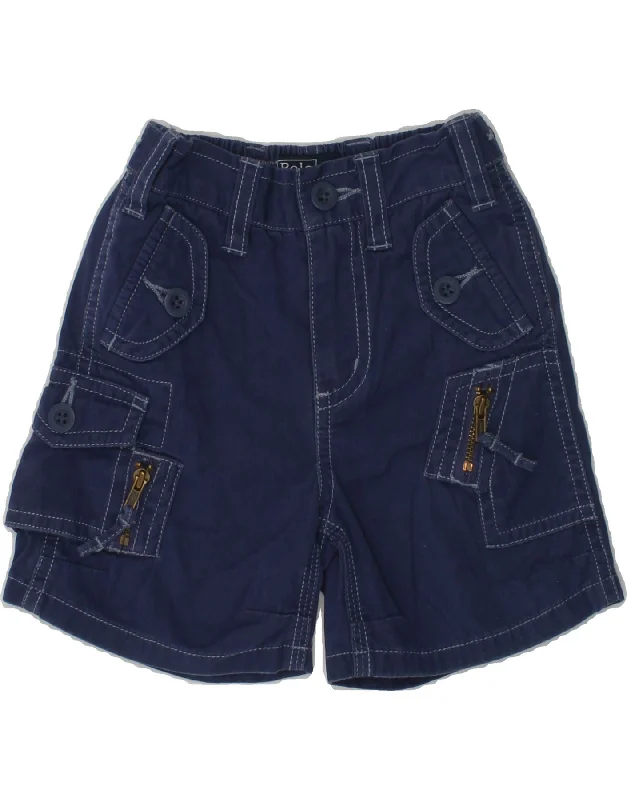 POLO RALPH LAUREN Baby Boys Cargo Shorts 12-18 Months W18  Blue Cotton