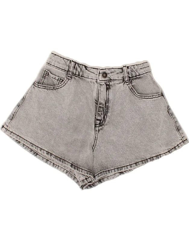 SISLEY Girls Denim Shorts 10-11 Years XL W24  Grey Cotton