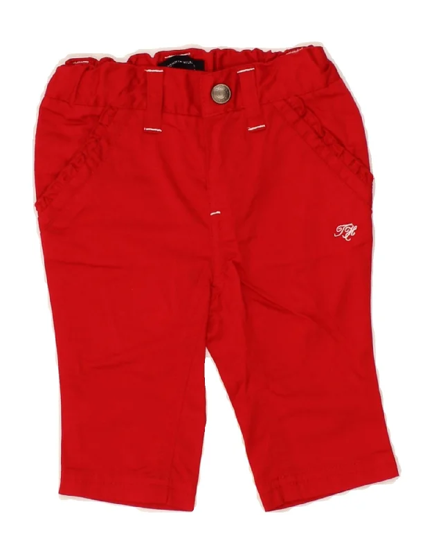 TOMMY HILFIGER Baby Girls Straight Chino Shorts 3-6 Months W18 L7 Red